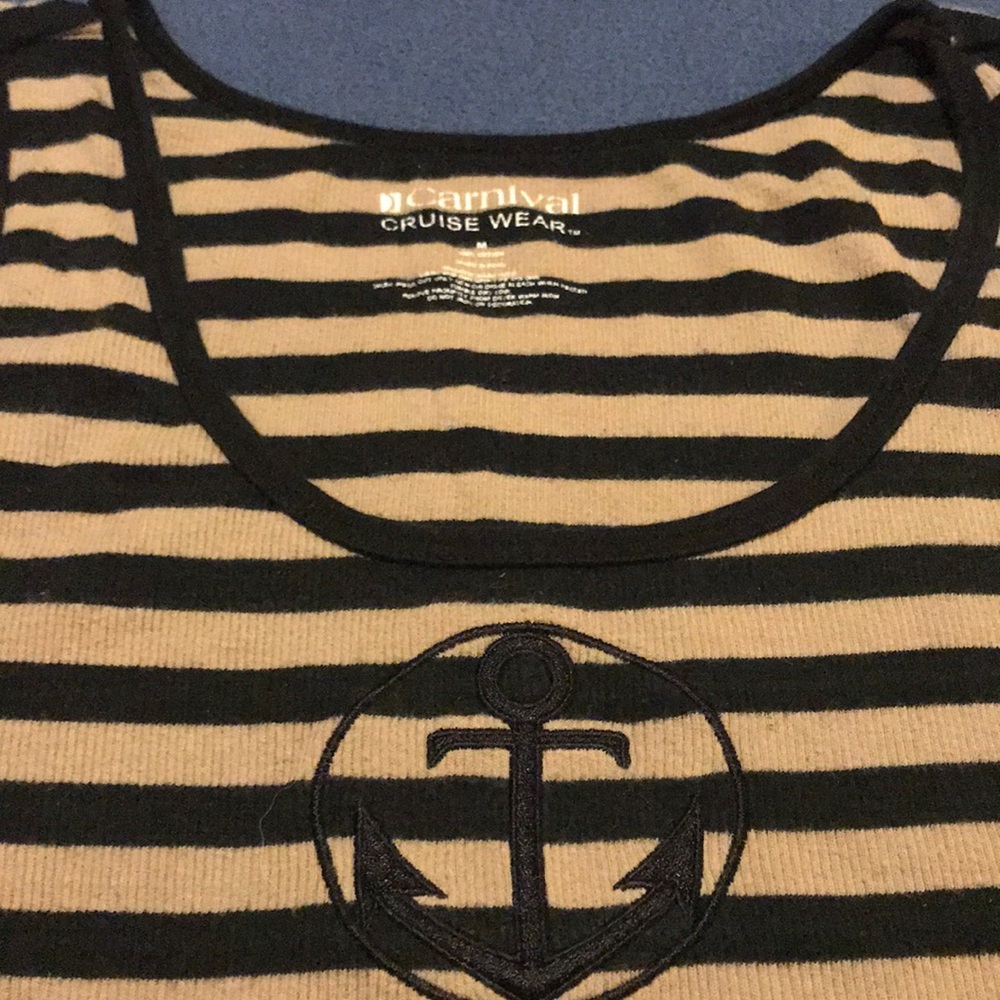 Tan/Navy Tank Top - Size Medium